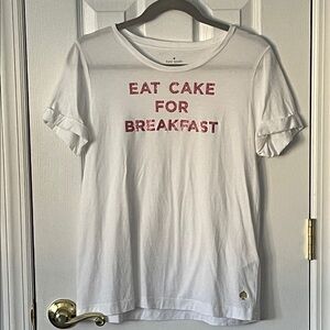 Kate Spade White Tee with Pink Graphic